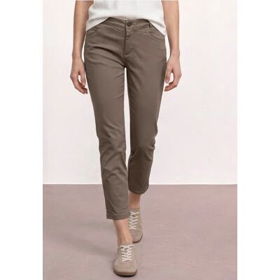 Street One 7/8 Slim Leg Hose im Satin-Look - Braun - Damen Street One 7/8 Slim Leg Hose im Satin-Look - Braun - Damen
