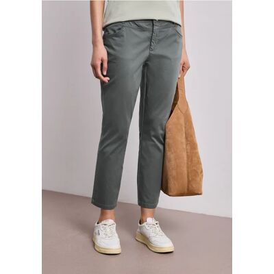 Street One 7/8 Slim Leg Hose im Satin-Look - Grün - Damen Street One 7/8 Slim Leg Hose im Satin-Look - Grün - Damen