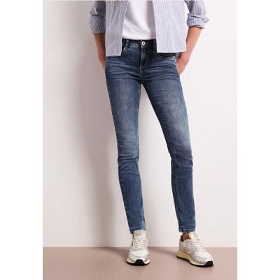 Street One Mid Waist Slim Leg Jeans im Slim Fit - Blau - Damen Street One Mid Waist Slim Leg Jeans im Slim Fit - Blau - Damen