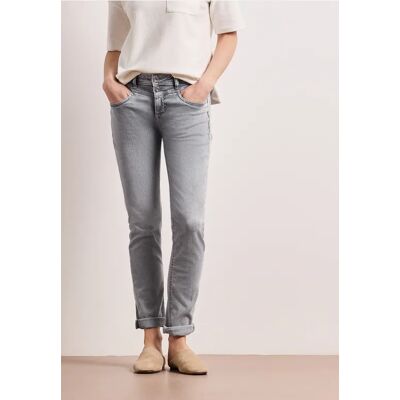 Street One Mid Waist Slim Leg Jeans mit Turn-Up - Grau - Damen Street One Mid Waist Slim Leg Jeans mit Turn-Up - Grau - Damen