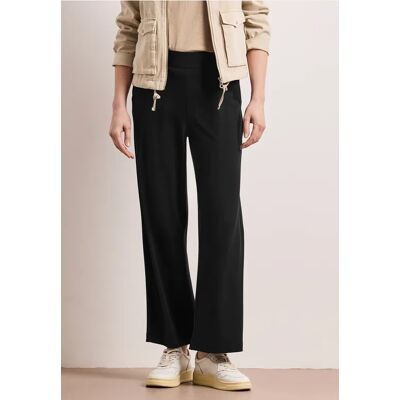 Street One High Waist Wide Leg Hose im Loose Fit - Schwarz - Damen Street One High Waist Wide Leg Hose im Loose Fit - Schwarz - Damen