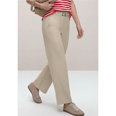 Street One Straight Leg Hose mit Schnallendetail - Beige - Damen Street One Straight Leg Hose mit Schnallendetail - Beige - Damen
