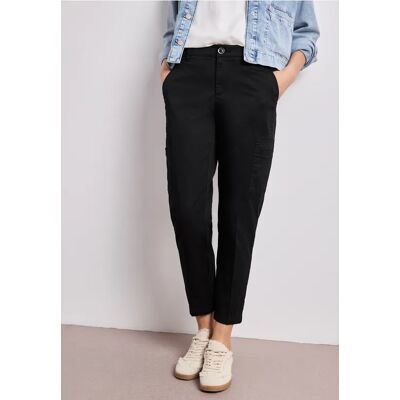 Street One Slim Leg Chino mit Taschen im Cargo-Look - Schwarz - Damen Street One Slim Leg Chino mit Taschen im Cargo-Look - Schwarz - Damen