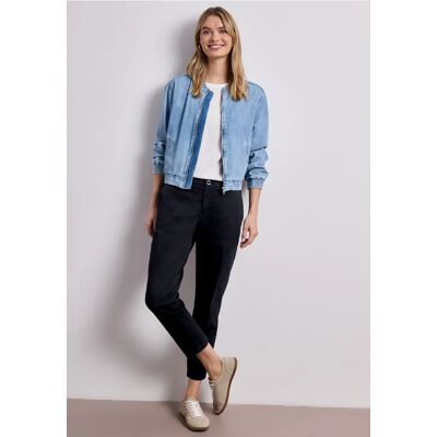 Street One Slim Leg Chino mit Taschen im Cargo-Look - Blau - Damen Street One Slim Leg Chino mit Taschen im Cargo-Look - Blau - Damen