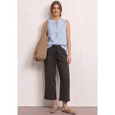 Street One 7/8 Wide Leg Hose aus Musselin im Loose Fit - Braun - Damen Street One 7/8 Wide Leg Hose aus Musselin im Loose Fit - Braun - Damen
