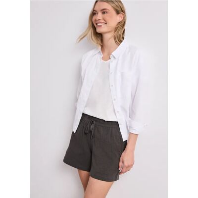 Street One Mid Waist Shorts aus Musselinstoff - Braun - Damen Street One Mid Waist Shorts aus Musselinstoff - Braun - Damen