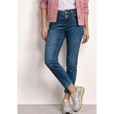 Street One 7/8 Mid Waist Slim Leg Jeans im Slim Fit - Blau - Damen Street One 7/8 Mid Waist Slim Leg Jeans im Slim Fit - Blau - Damen