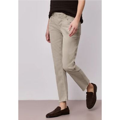 Street One Straight Leg Jeans mit fransigem Saum - Beige - Damen Street One Straight Leg Jeans mit fransigem Saum - Beige - Damen