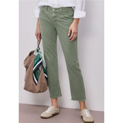 Street One Straight Leg Jeans mit fransigem Saum - Grün - Damen Street One Straight Leg Jeans mit fransigem Saum - Grün - Damen