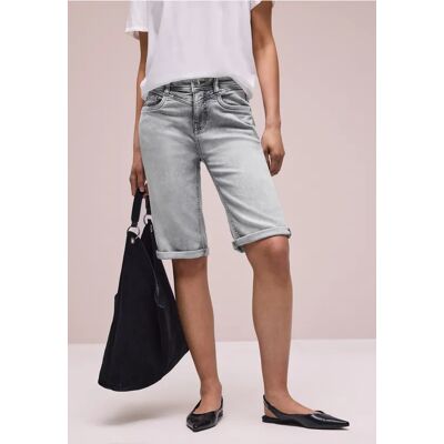 Street One Slim Leg Bermuda mit Turn-Up-Detail - Grau - Damen Street One Slim Leg Bermuda mit Turn-Up-Detail - Grau - Damen