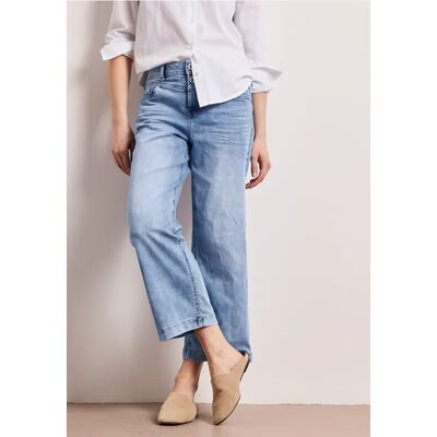 Street One 7/8 High Waist Wide Leg Jeans im Loose Fit - Blau - Damen Street One 7/8 High Waist Wide Leg Jeans im Loose Fit - Blau - Damen