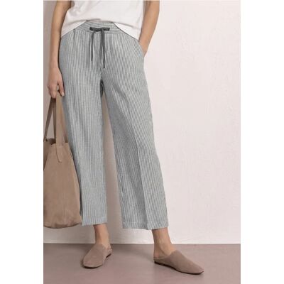 Street One 7/8 Wide Leg Hose im Loose Fit aus Leinen - Schwarz - Damen Street One 7/8 Wide Leg Hose im Loose Fit aus Leinen - Schwarz - Damen