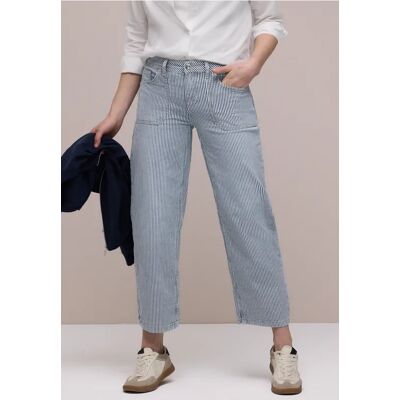 Street One Straight Leg Jeans mit Streifen - Blau - Damen Street One Straight Leg Jeans mit Streifen - Blau - Damen