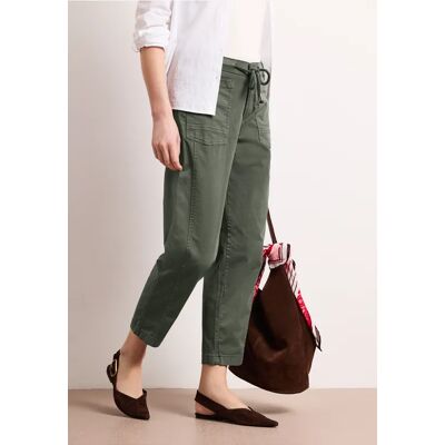Street One Barrel Leg Hose aus Twill-Ware - Grün - Damen Street One Barrel Leg Hose aus Twill-Ware - Grün - Damen