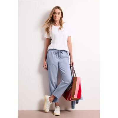 Street One Mid Waist Slim Leg Hose mit Elastikbund - Blau - Damen Street One Mid Waist Slim Leg Hose mit Elastikbund - Blau - Damen