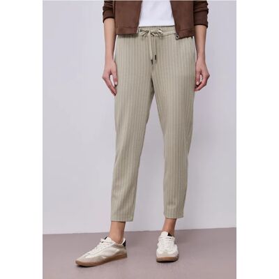 Street One Straight Leg Hose mit Streifen - Beige - Damen Street One Straight Leg Hose mit Streifen - Beige - Damen