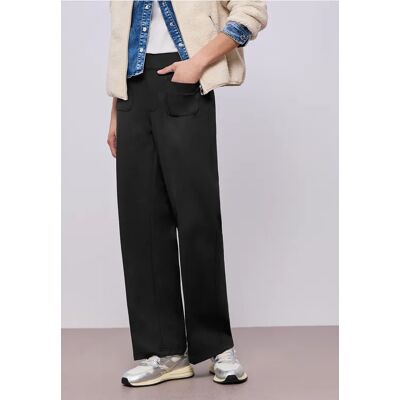 Street One Straight Leg Hose mit Taschen - Schwarz - Damen Street One Straight Leg Hose mit Taschen - Schwarz - Damen