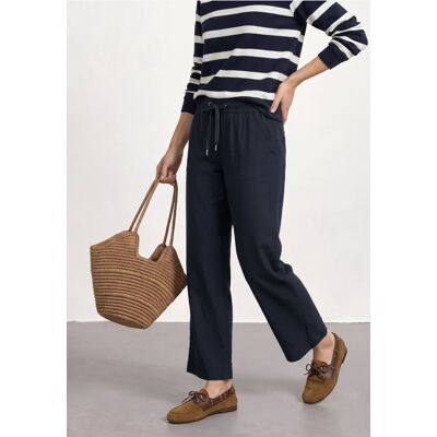 Street One Straight Leg Hose mit Turn-Up-Detail - Blau - Damen Street One Straight Leg Hose mit Turn-Up-Detail - Blau - Damen