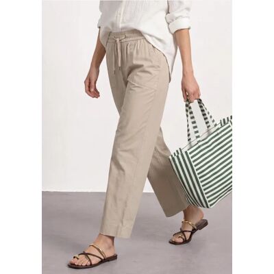 Street One Straight Leg Hose mit Turn-Up-Detail - Beige - Damen Street One Straight Leg Hose mit Turn-Up-Detail - Beige - Damen