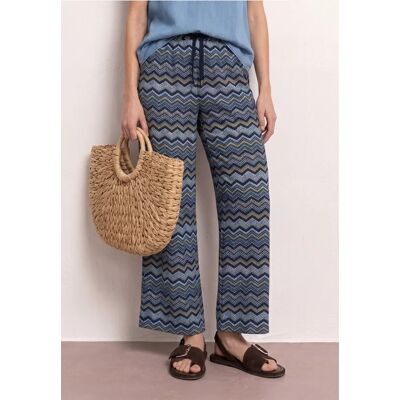 Street One High Waist Wide Leg Hose im Loose Fit - Blau - Damen Street One High Waist Wide Leg Hose im Loose Fit - Blau - Damen