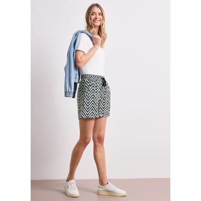 Street One High Waist Shorts im Loose Fit mit Print - Blau - Damen Street One High Waist Shorts im Loose Fit mit Print - Blau - Damen