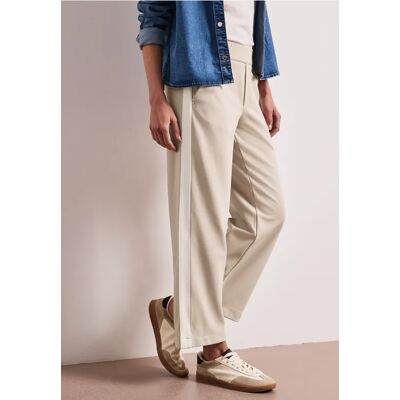 Street One Wide Leg Hose mit Gallonstreifen - Beige - Damen Street One Wide Leg Hose mit Gallonstreifen - Beige - Damen