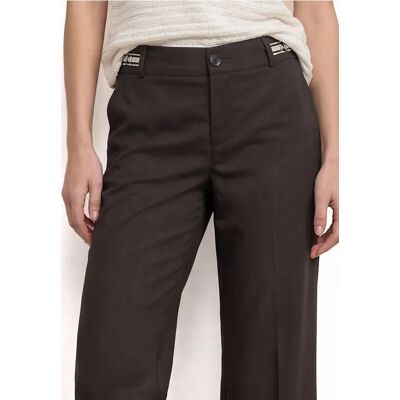 Street One Straight Leg Hose mit Gürteldetails - Braun - Damen Street One Straight Leg Hose mit Gürteldetails - Braun - Damen