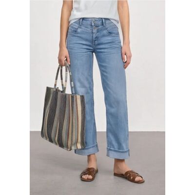 Street One Straight Leg Jeans im Casual Fit mit Turn-Up - Blau - Damen Street One Straight Leg Jeans im Casual Fit mit Turn-Up - Blau - Damen