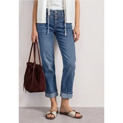 Street One Straight Leg Jeans im Casual Fit mit Turn-Up - Blau - Damen Street One Straight Leg Jeans im Casual Fit mit Turn-Up - Blau - Damen