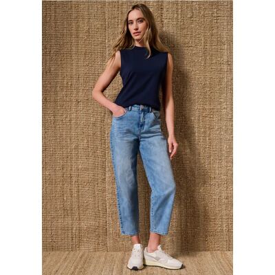 Street One High Waist Barrel Leg Jeans im Loose Fit - Blau - Damen Street One High Waist Barrel Leg Jeans im Loose Fit - Blau - Damen