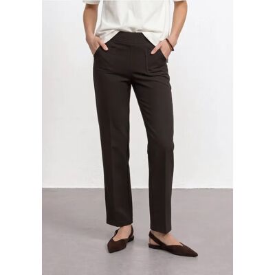 Street One High Waist Straight Leg Hose im Casual Fit - Braun - Damen Street One High Waist Straight Leg Hose im Casual Fit - Braun - Damen