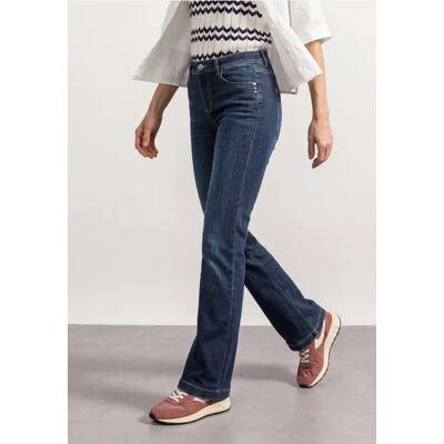 Street One High Waist Bootcut Jeans im Slim Fit - Blau - Damen Street One High Waist Bootcut Jeans im Slim Fit - Blau - Damen