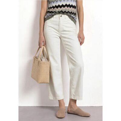 Street One 7/8 High Waist Wide Leg Jeans im Loose Fit - Weiß - Damen Street One 7/8 High Waist Wide Leg Jeans im Loose Fit - Weiß - Damen