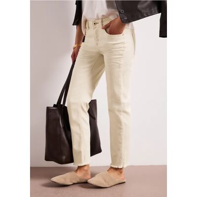 Street One Straight Leg Jeans mit offenem Saum - Beige - Damen Street One Straight Leg Jeans mit offenem Saum - Beige - Damen