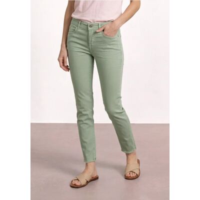 Street One Straight Leg Jeans mit offenem Saum - Grün - Damen Street One Straight Leg Jeans mit offenem Saum - Grün - Damen