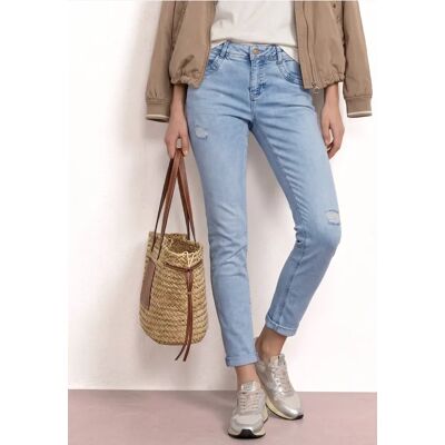 Street One Slim Leg Jeans mit Destroyed-Details - Blau - Damen Street One Slim Leg Jeans mit Destroyed-Details - Blau - Damen