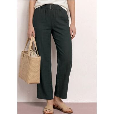 Street One Wide Leg Hose mit Gürtel im Casual Fit - Grün - Damen Street One Wide Leg Hose mit Gürtel im Casual Fit - Grün - Damen