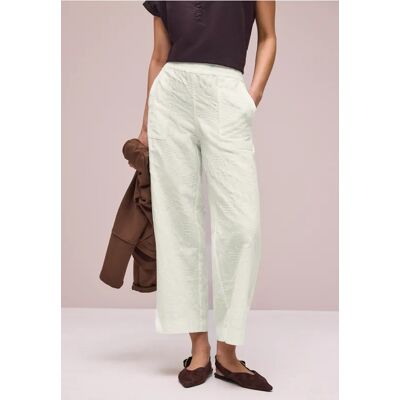 Street One Wide Leg Hose mit Embroidery-Muster - Weiß - Damen Street One Wide Leg Hose mit Embroidery-Muster - Weiß - Damen