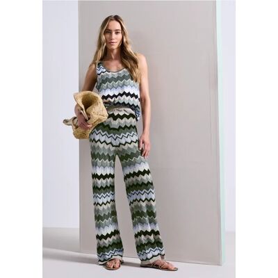 Street One Hose mit Zick-Zack Muster - Grün - Damen Street One Hose mit Zick-Zack Muster - Grün - Damen
