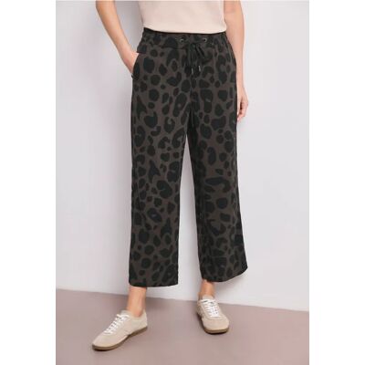 Street One 7/8 Wide Leg Hose im Loose Fit mit Print - Braun - Damen Street One 7/8 Wide Leg Hose im Loose Fit mit Print - Braun - Damen
