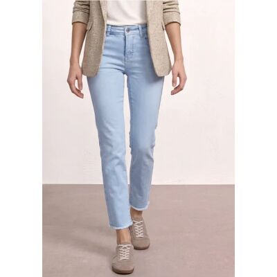 Street One Straight Leg Jeans mit fransigem Saum - Blau - Damen Street One Straight Leg Jeans mit fransigem Saum - Blau - Damen