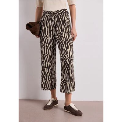 Street One 7/8 Wide Leg Hose mit Gürteldetail - Braun - Damen Street One 7/8 Wide Leg Hose mit Gürteldetail - Braun - Damen