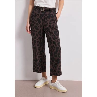Street One 7/8 Wide Leg Hose mit Gürteldetail - Braun - Damen Street One 7/8 Wide Leg Hose mit Gürteldetail - Braun - Damen