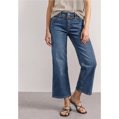Street One Jeans Culotte mit Gürteldetail - Blau - Damen Street One Jeans Culotte mit Gürteldetail - Blau - Damen