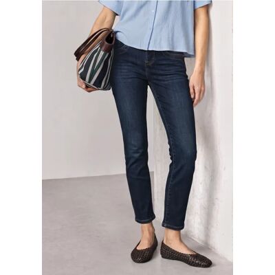 Street One Mid Waist Straight Leg Jeans im Slim Fit - Blau - Damen Street One Mid Waist Straight Leg Jeans im Slim Fit - Blau - Damen
