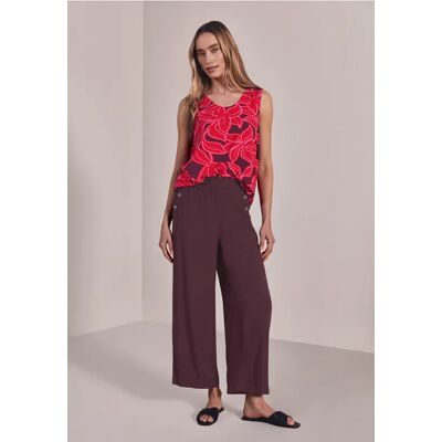 Street One High Waist Wide Leg Hose im Loose Fit - Rot - Damen Street One High Waist Wide Leg Hose im Loose Fit - Rot - Damen