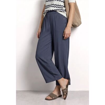 Street One High Waist Wide Leg Hose im Loose Fit - Blau - Damen Street One High Waist Wide Leg Hose im Loose Fit - Blau - Damen