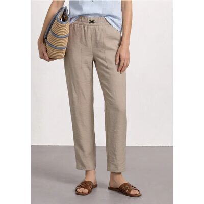 Street One Slim Leg Hose im Loose Fit mit Gürteldetail - Beige - Damen Street One Slim Leg Hose im Loose Fit mit Gürteldetail - Beige - Damen