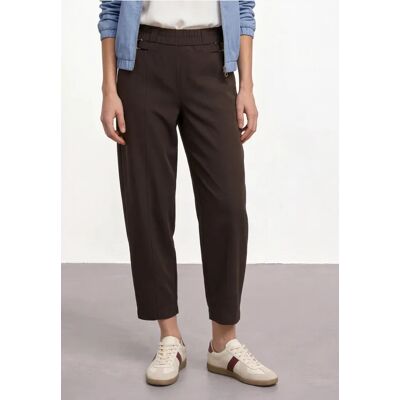 Street One Barrel Leg Hose mit Schnallendetail - Braun - Damen Street One Barrel Leg Hose mit Schnallendetail - Braun - Damen