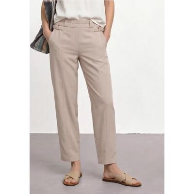 Street One Barrel Leg Hose mit Schnallendetail - Beige - Damen Street One Barrel Leg Hose mit Schnallendetail - Beige - Damen
